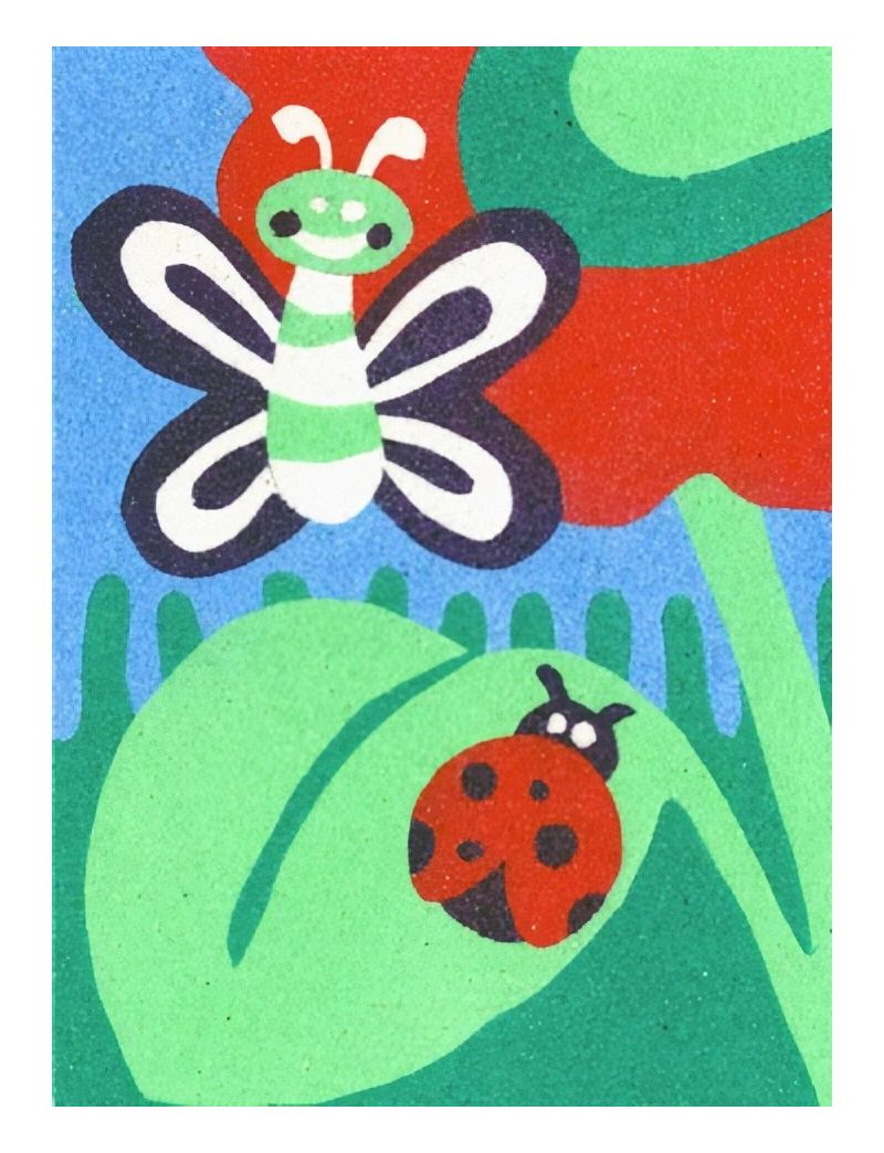 Peel 'N Stick Adhesive Sand Art Board, Butterfly & Ladybug (5-in x 7-in)