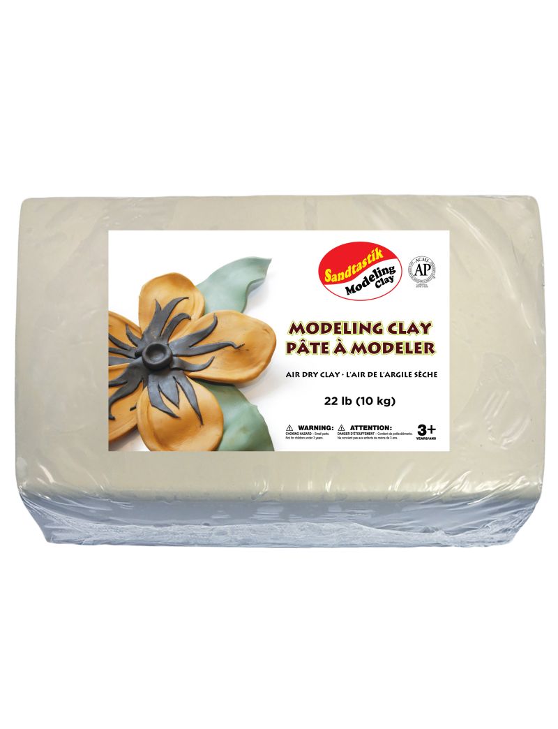 Air Dry Modeling Clay, White-22 lb (10 kg)