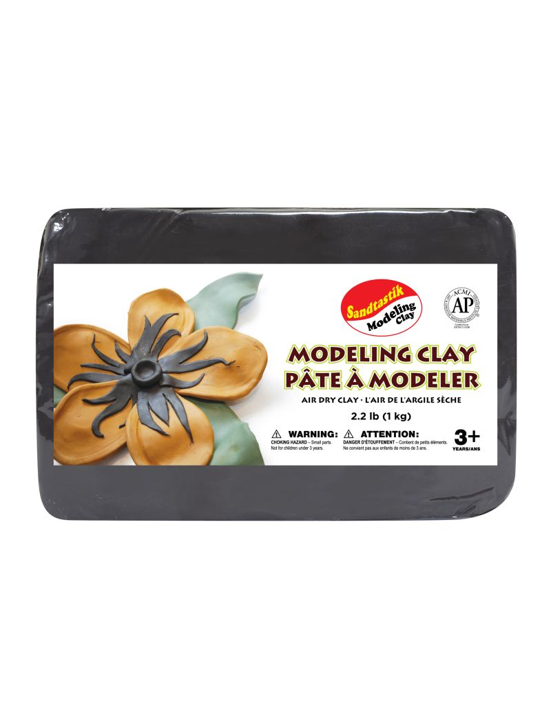 Air Dry Modeling Clay, Black-2.2 lb (1 kg)