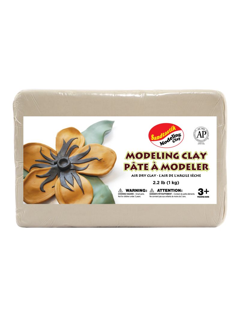 Air Dry Modeling Clay, White-2.2 lb (1 kg)