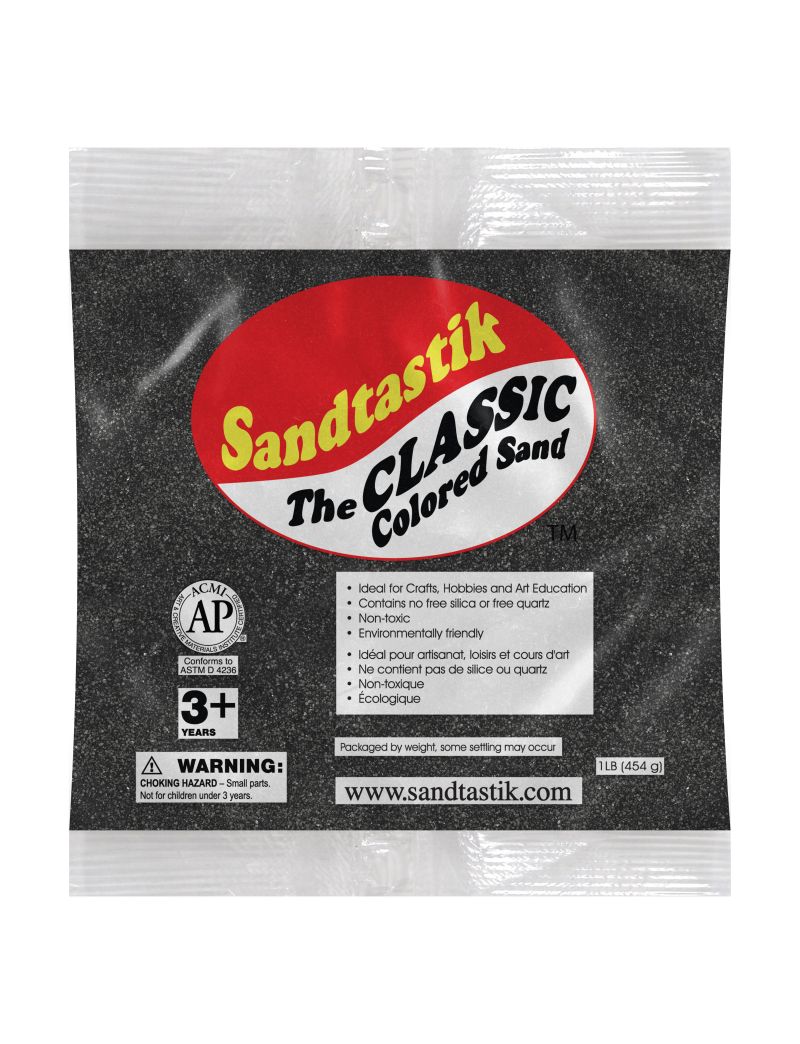 Sandtastik Classic Colored Sand, Black-1 lb (454 g)