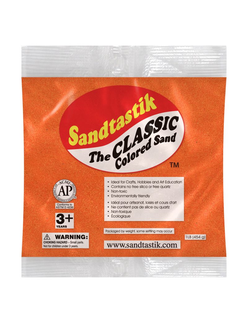 Sandtastik Classic Colored Sand, Orange-1 lb (454 g)