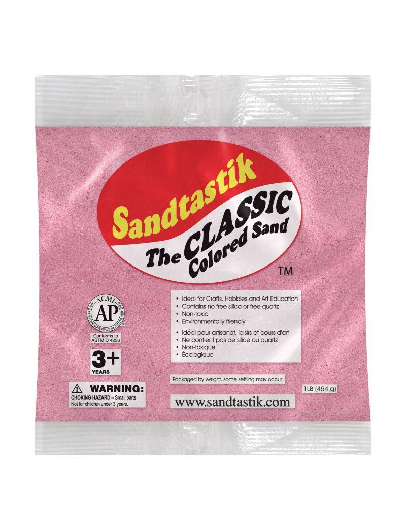 Sandtastik Classic Colored Sand, Rose-1 lb (454 g)