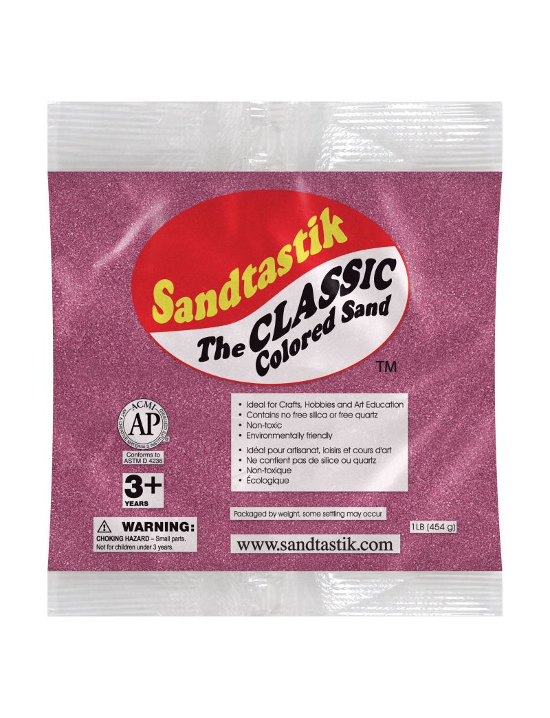 Sandtastik Classic Colored Sand, Fuschia-1 lb (454 g)