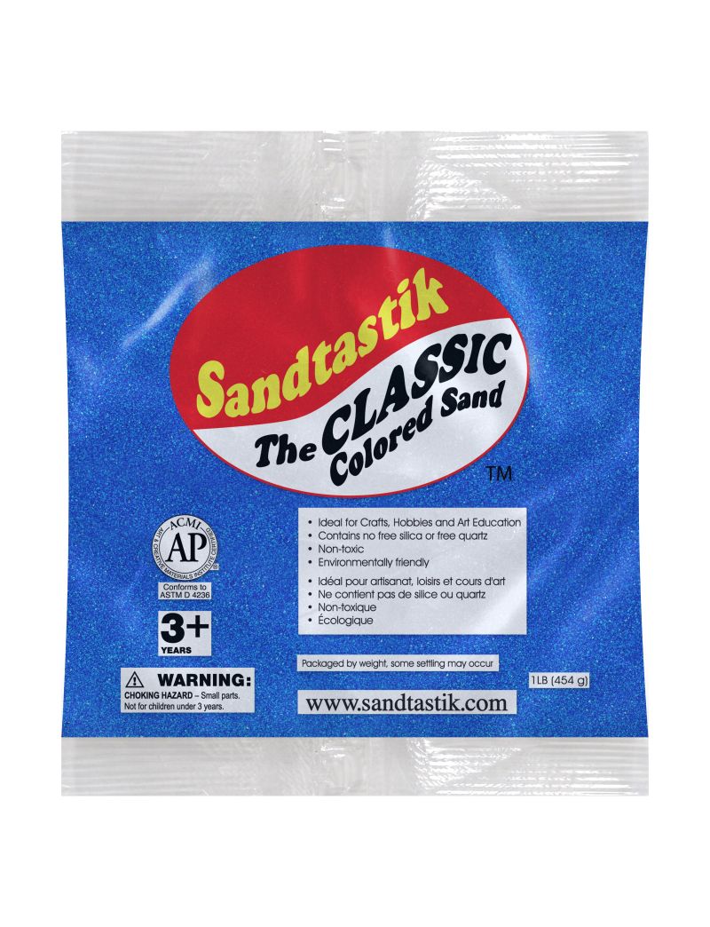 Sandtastik Classic Colored Sand, Blue-1 lb (454 g)