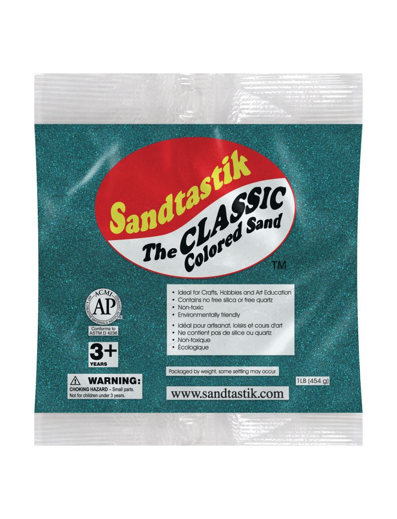 Sandtastik Classic Colored Sand, Teal-1 lb (454 g)