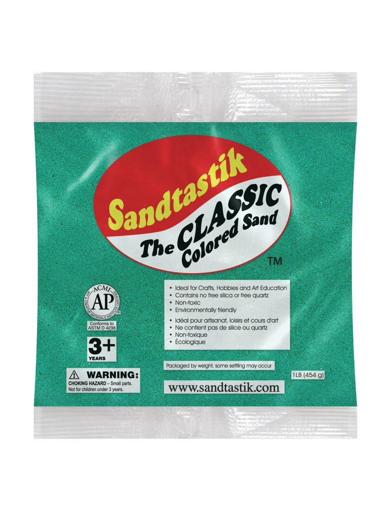 Sandtastik Classic Colored Sand, Green-1 lb (454 g)