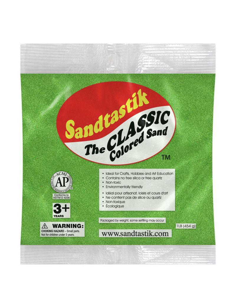 Sandtastik Classic Colored Sand, Evergreen-1 lb (454 g)