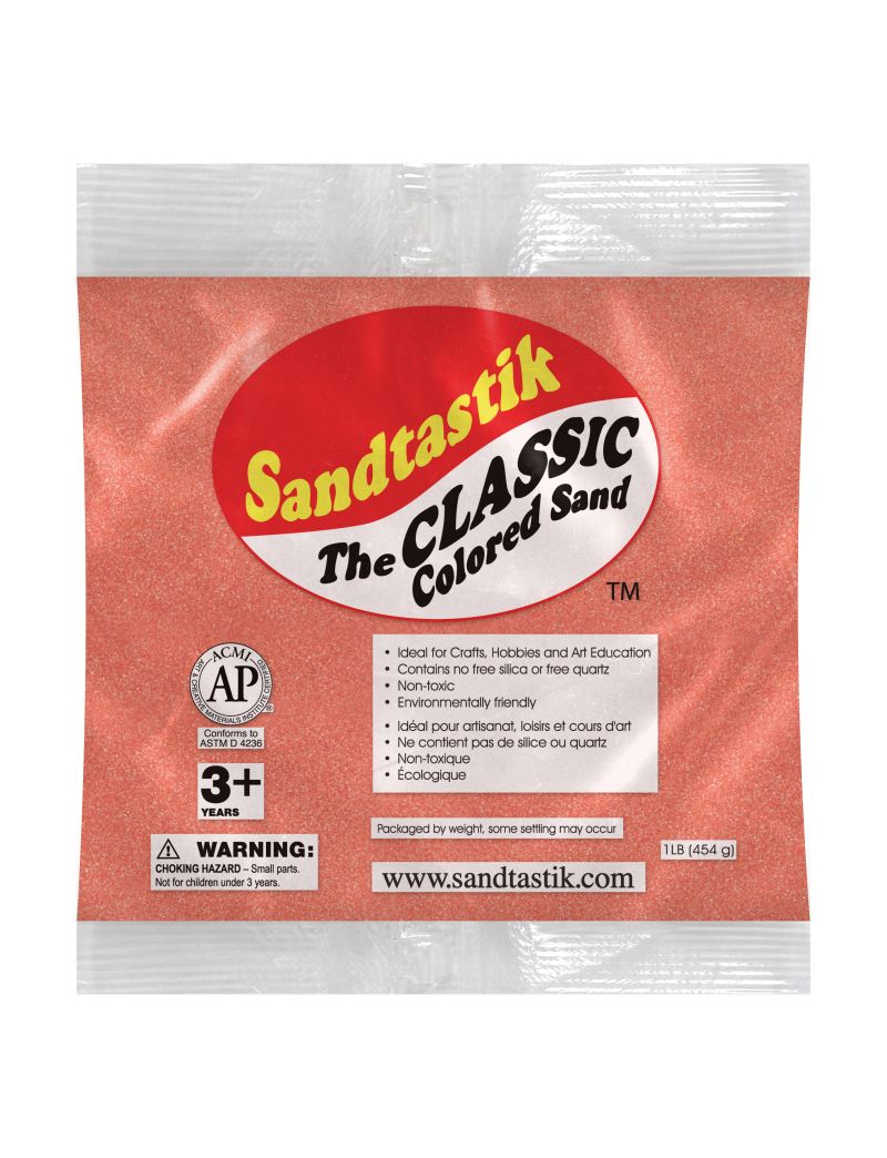 Sandtastik Classic Colored Sand, Coral-1 lb (454 g)