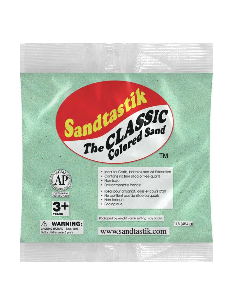 Sandtastik Classic Colored Sand, Mint-1 lb (454 g)