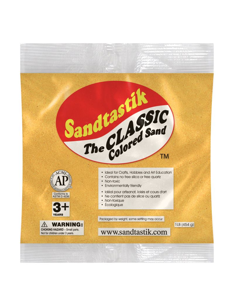 Sandtastik Classic Colored Sand, Gold-1 lb (454 g)