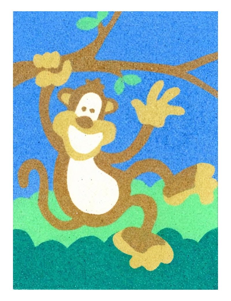 Peel 'N Stick Adhesive Sand Art Board, Waving Monkey (5-in x 7-in)
