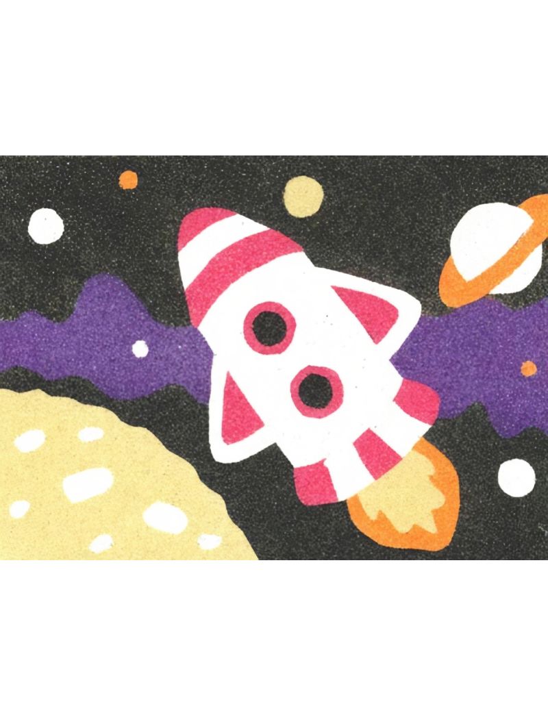 Peel 'N Stick Adhesive Sand Art Board, Rocket Over the Moon (5-in x 7-in)
