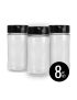 12 oz Refillable Plastic Bottle with Shake or Pour Lid, Set of 8