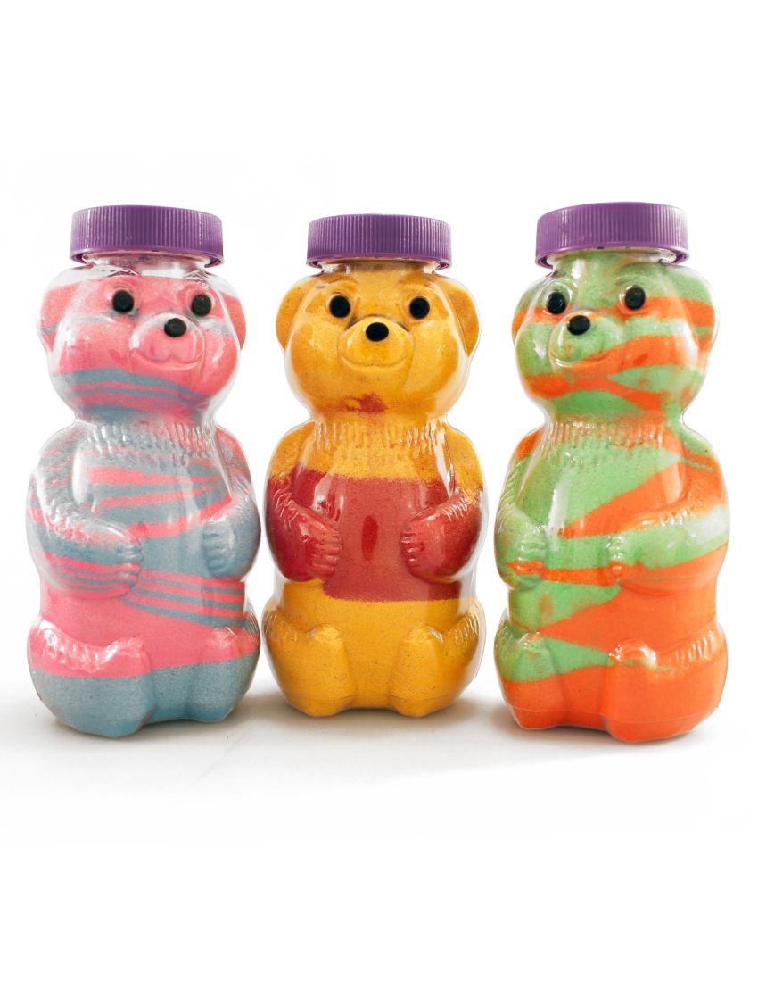 Honey Bear Sand Art Bottles, Set of 4