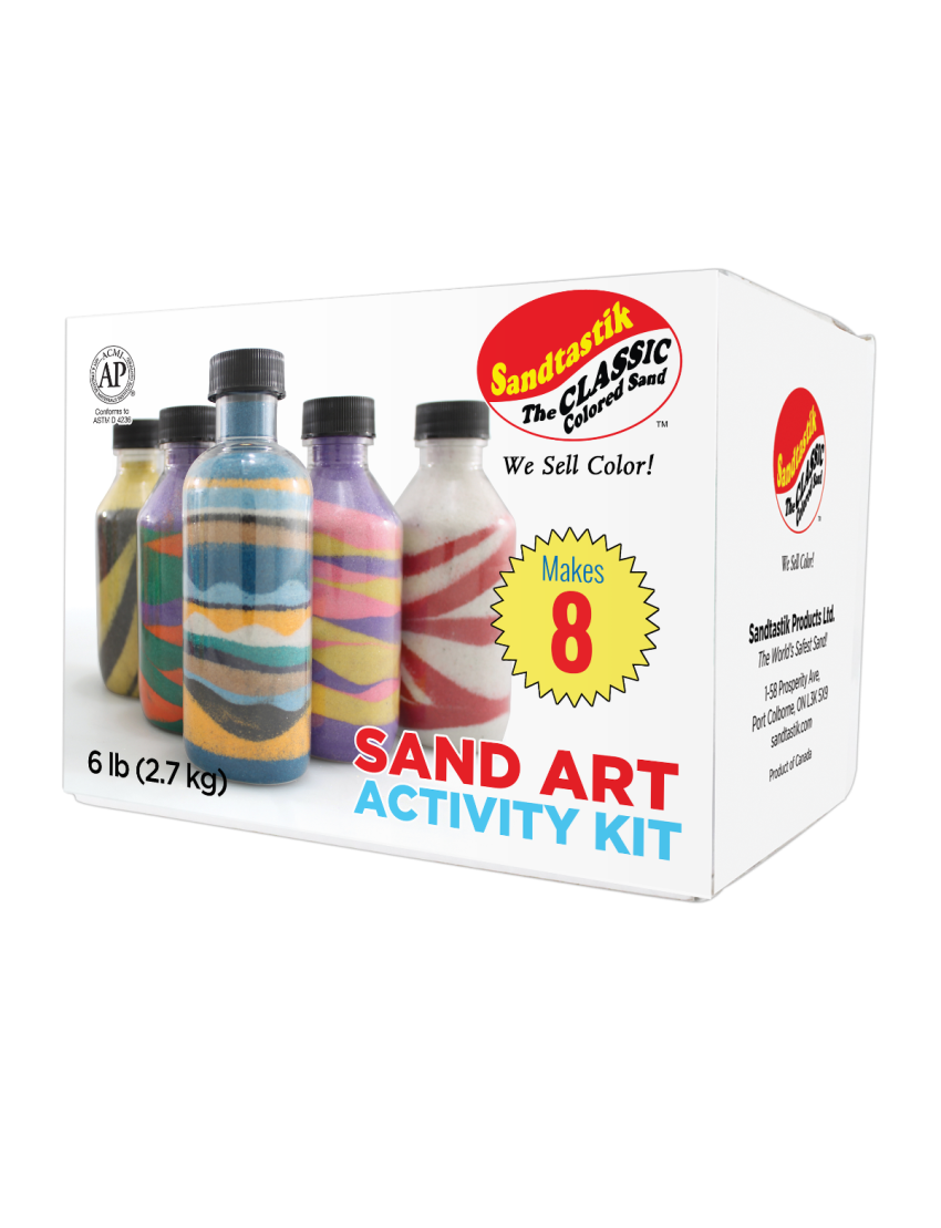 Round Classic Colored Sand Art Activity Kit, Makes 8 Bottles