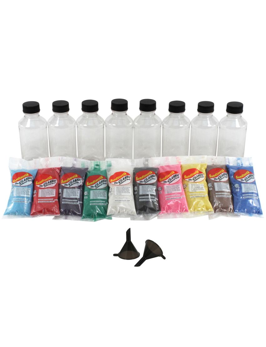 Classic Colored Sand Art Activity Kit, Makes 8 Bottles