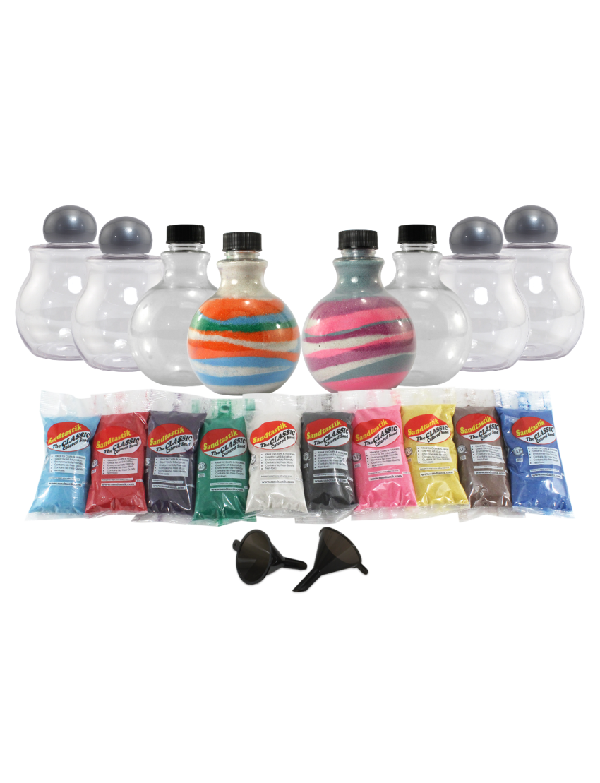 Round Classic Colored Sand Art Activity Kit, Makes 8 Bottles