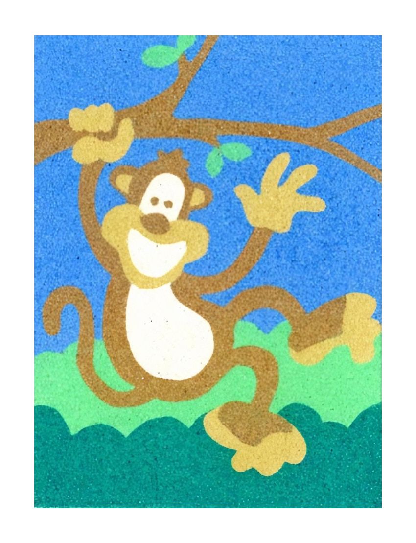 Peel 'N Stick Adhesive Sand Art Board, Waving Monkey (5-in x 7-in)
