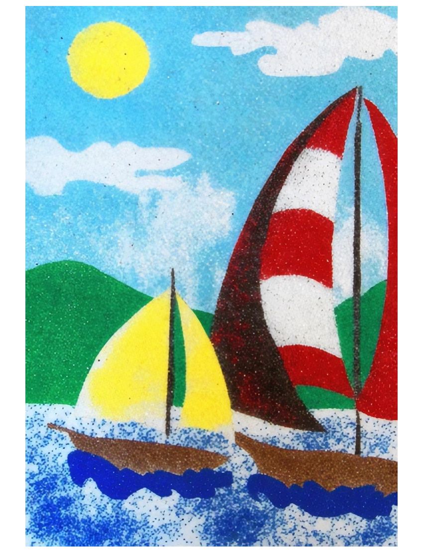 Peel 'N Stick Adhesive Sand Art Board, Sailing in the Wind (5-in x 7-in)