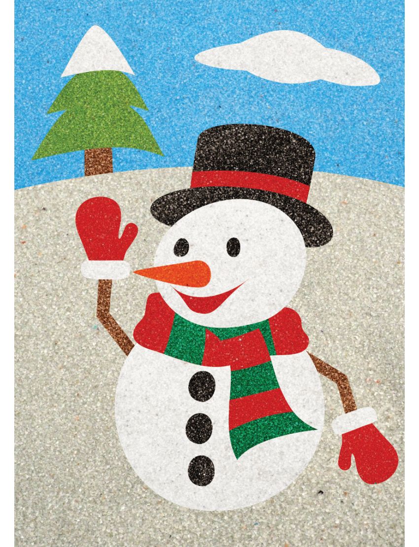 Peel 'N Stick Adhesive Sand Art Board, Snowman (5-in x 7-in)