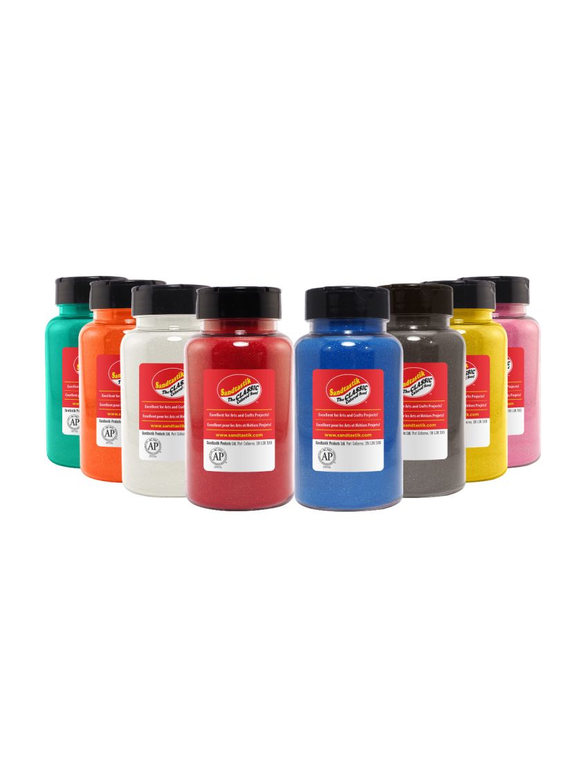 Classic Colored Sand Rainbow Sand Art Refillable Bottle Set, 8-Pack