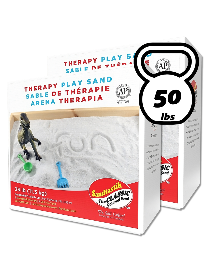 Sandtastik Coarse Therapy Play Sand, White, 50 lb (22.7 kg)